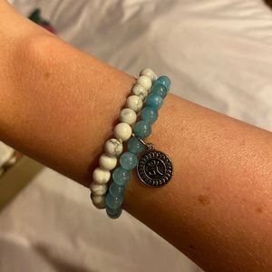 White/Teal Bracelet Set